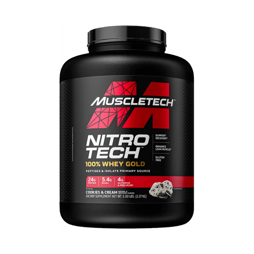 Muscletech Nitro Tech 100% Whey Gold (5lbs) Cookies and Cream (33,87 EUR/kg) - Bild 1 von 1